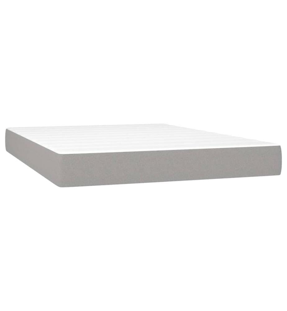 Boxspringbett mit Matratze Hellgrau 140x200 cm Stoff
