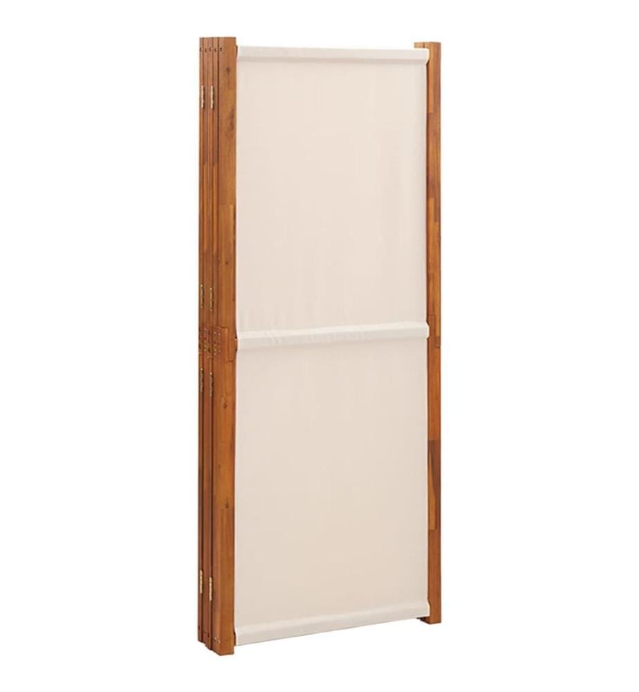 Cloison de séparation 5 panneaux Blanc crème 350x180 cm