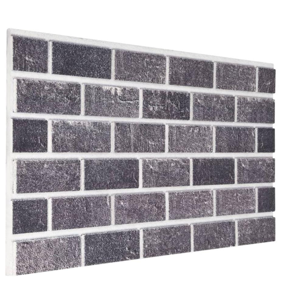 3D-Wandpaneele 10 Stk. Schwarz und Grau Backstein-Optik EPS