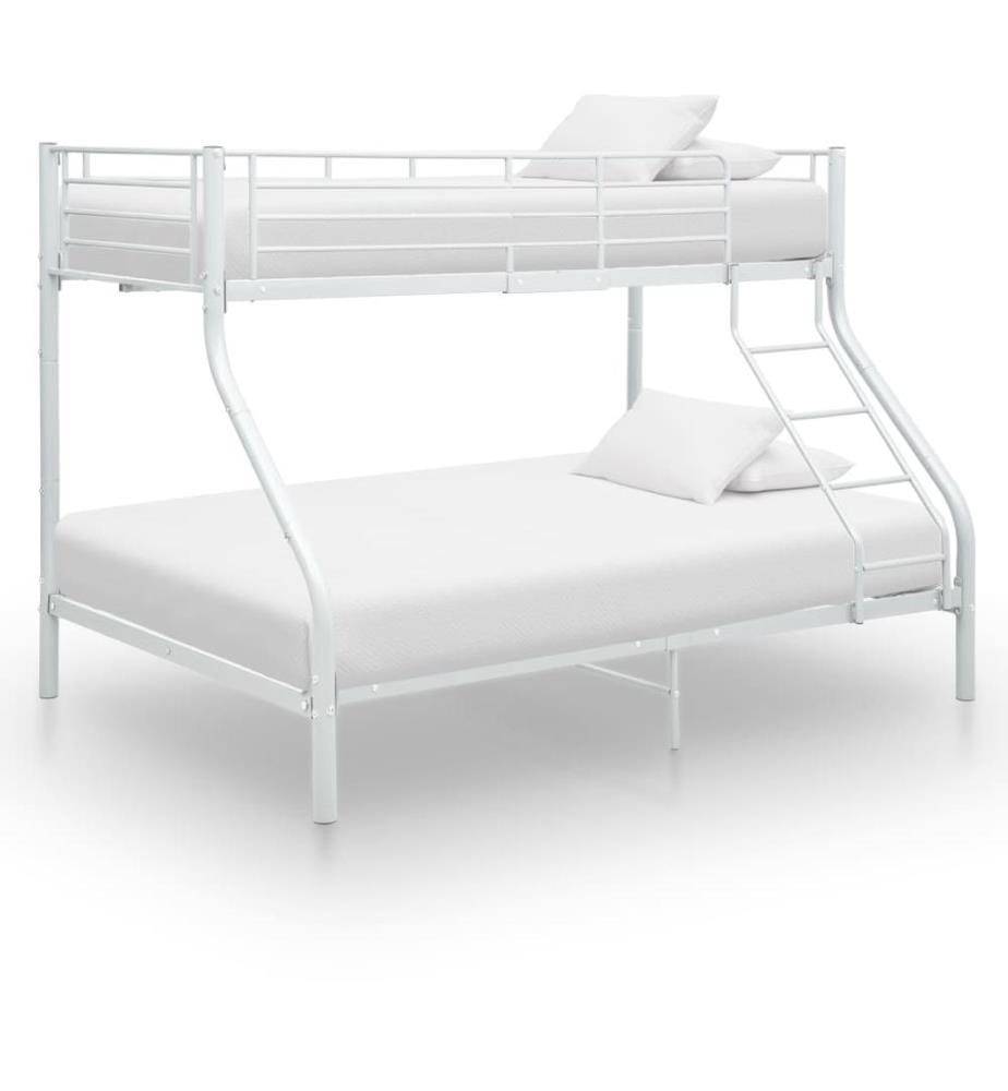Cadre de lit superposé sans matelas Blanc 140x200 cm/90x200 cm