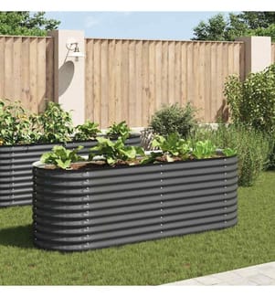 Lit surélevé de jardin 240x80x81 cm Acier galvanisé Gris