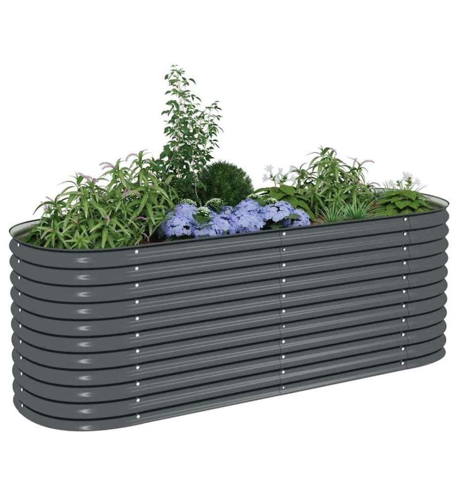 Lit surélevé de jardin 240x80x81 cm Acier galvanisé Gris