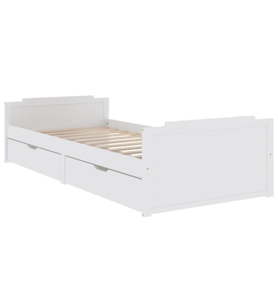 Cadre de lit sans matelas blanc bois de pin massif 90x200 cm