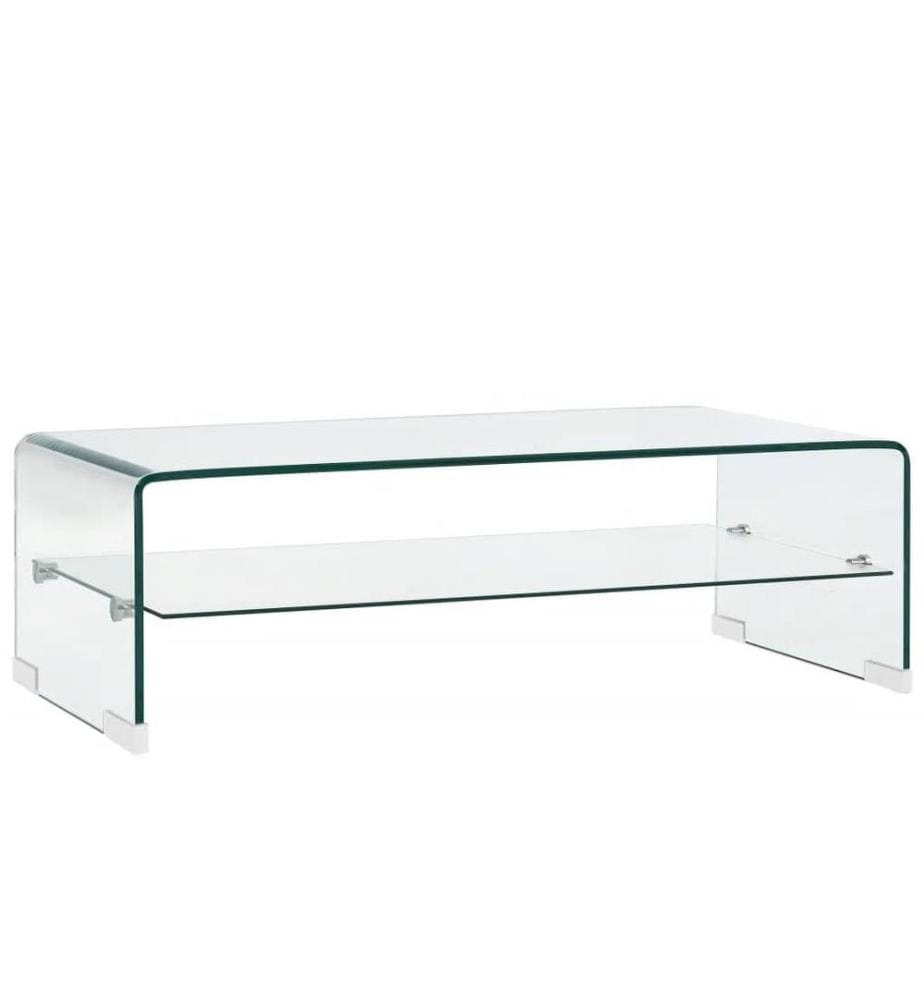 Couchtisch Transparent 98×45×31 cm Hartglas