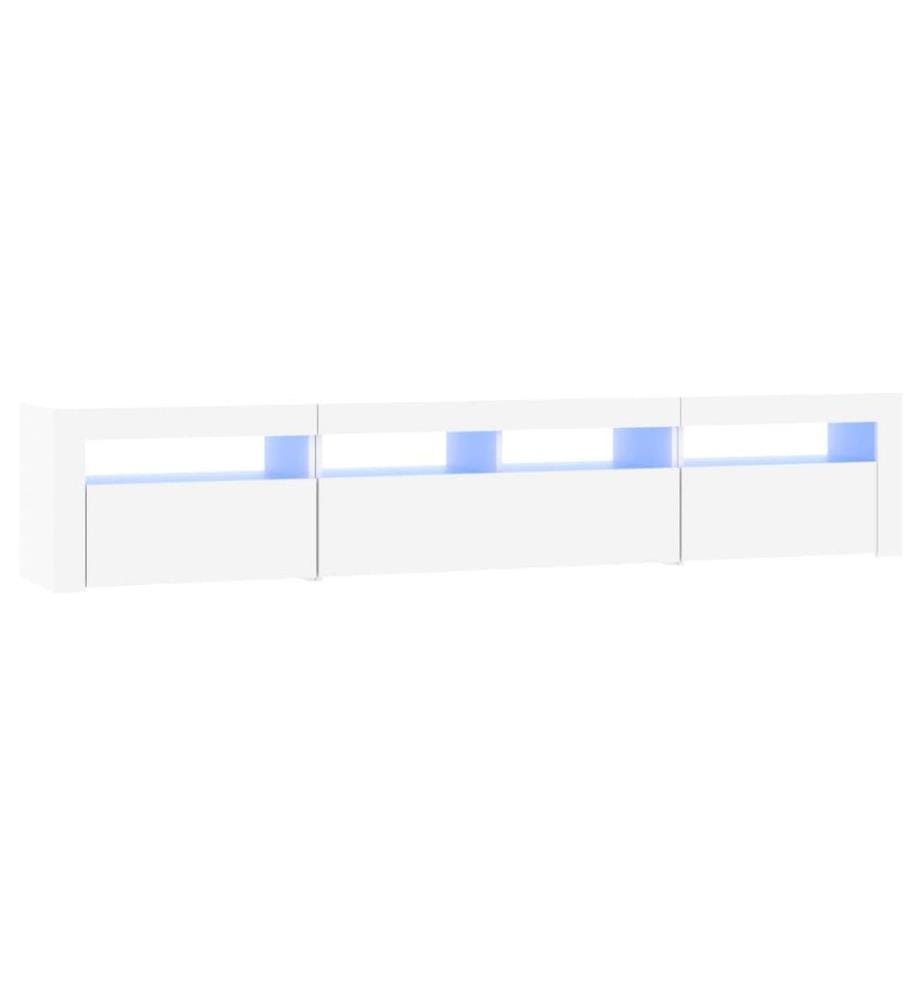 TV-Schrank mit LED-Leuchten Weiss 210x35x40 cm