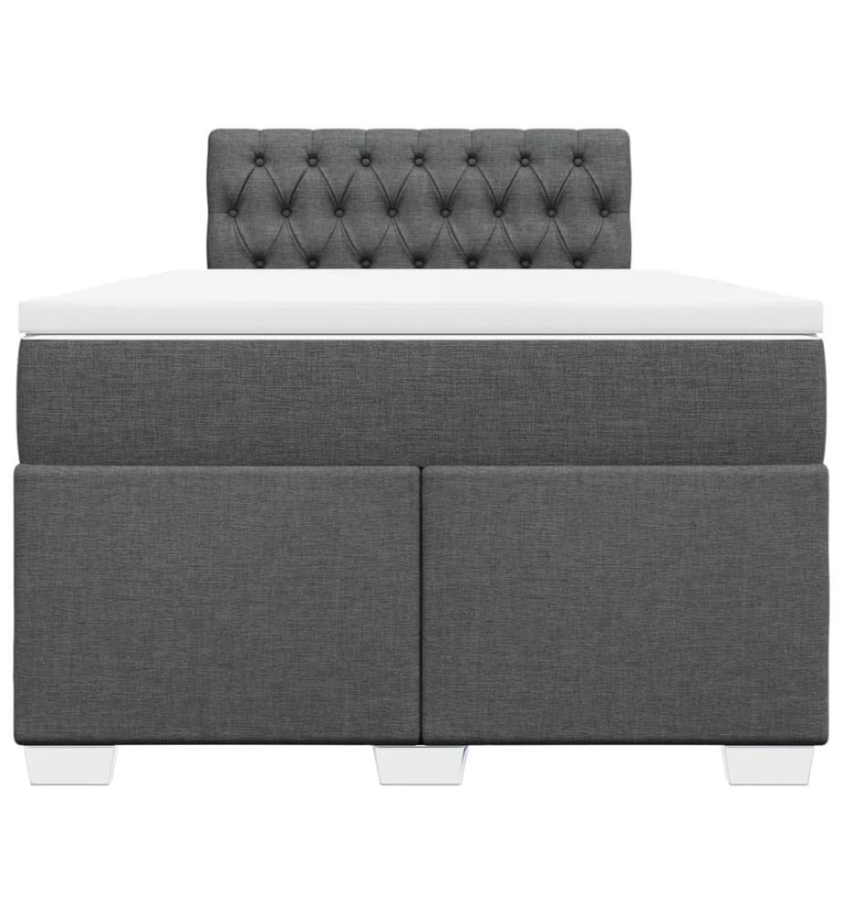 Boxspringbett mit Matratze Dunkelgrau 120x200 cm Stoff