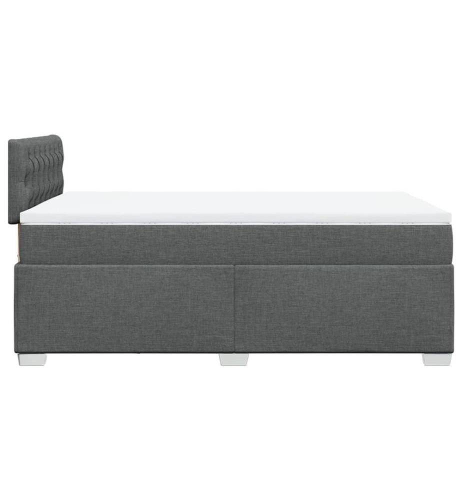 Boxspringbett mit Matratze Dunkelgrau 120x200 cm Stoff