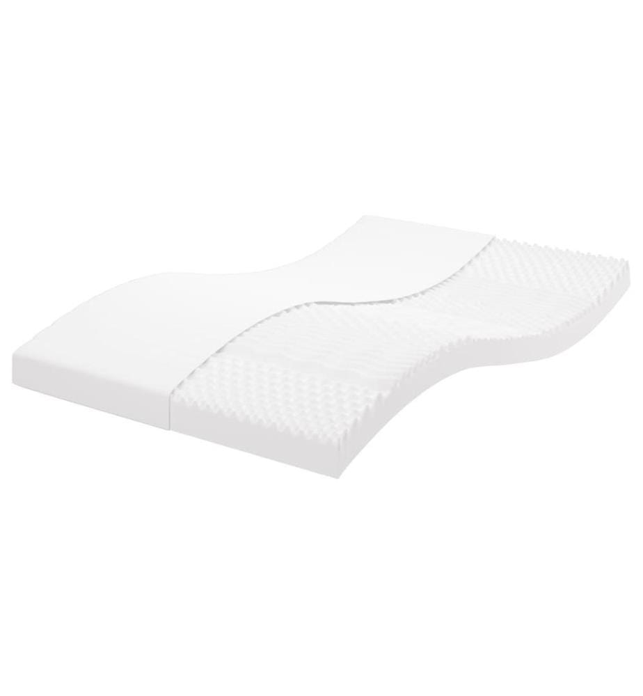 Matelas en mousse blanc 120x200 cm 7 zones dureté 20 ILD