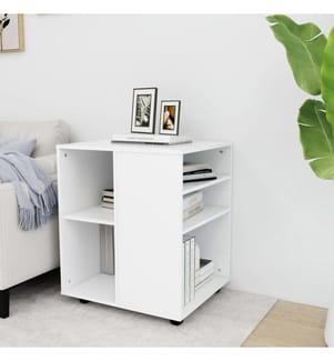 Armoire à roulettes Blanc 60x53x72 cm Bois d'ingénierie