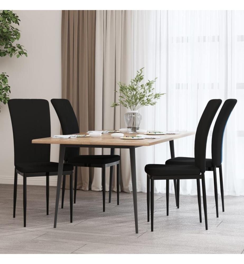 Esszimmerstühle 4 Stk. Schwarz Samt