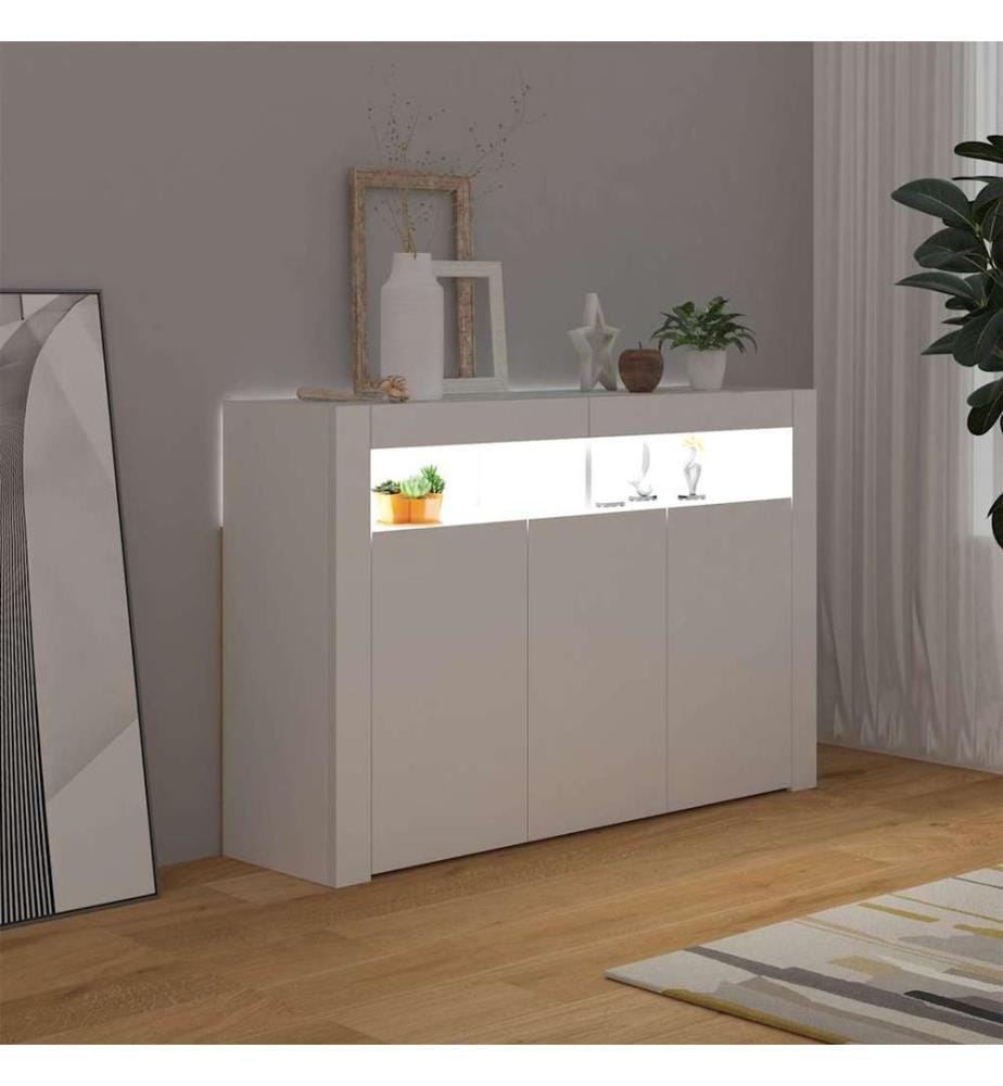 Sideboard mit LED-Leuchten Weiss 115,5x30x75 cm