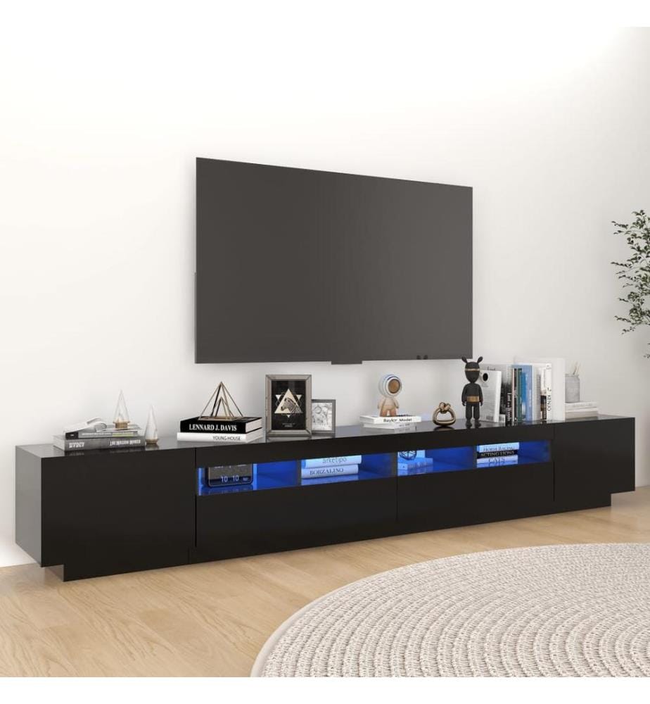 TV-Schrank mit LED-Leuchten Schwarz 260x35x40 cm