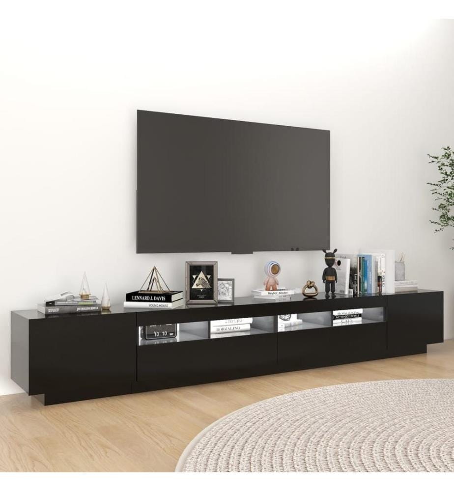 TV-Schrank mit LED-Leuchten Schwarz 260x35x40 cm