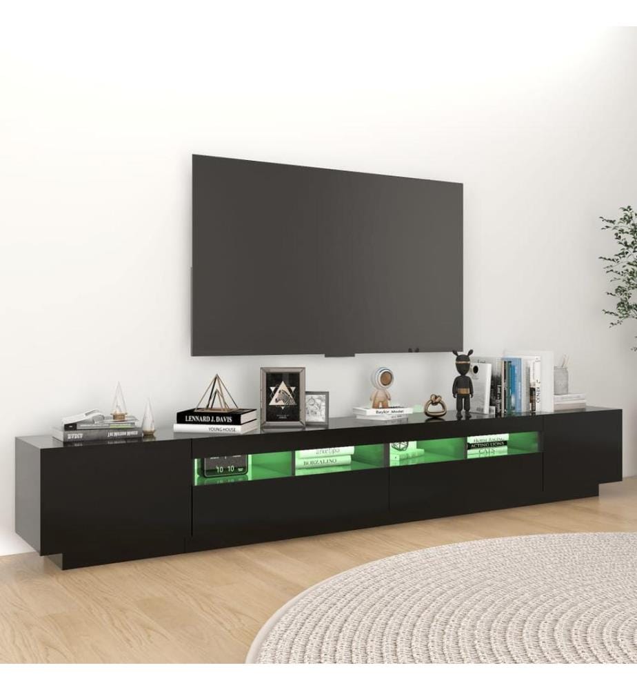 TV-Schrank mit LED-Leuchten Schwarz 260x35x40 cm