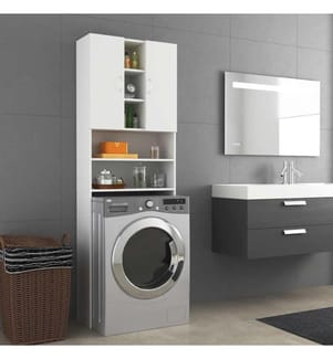 Waschmaschinenschrank Weiss 64x25,5x190 cm