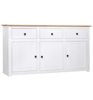 Sideboard Weiss 135x40x80 cm Kiefernholz Panama