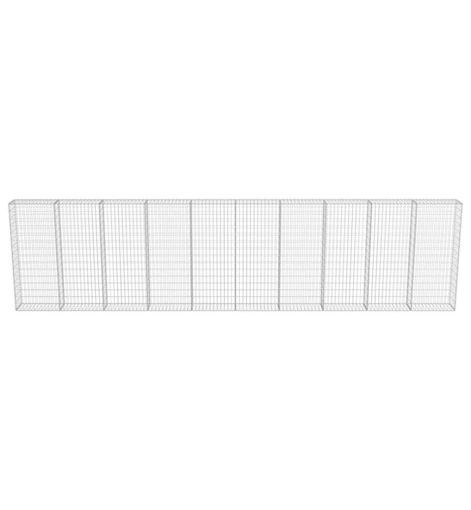 Mur à gabion avec couvercles Acier galvanisé 600x30x150 cm