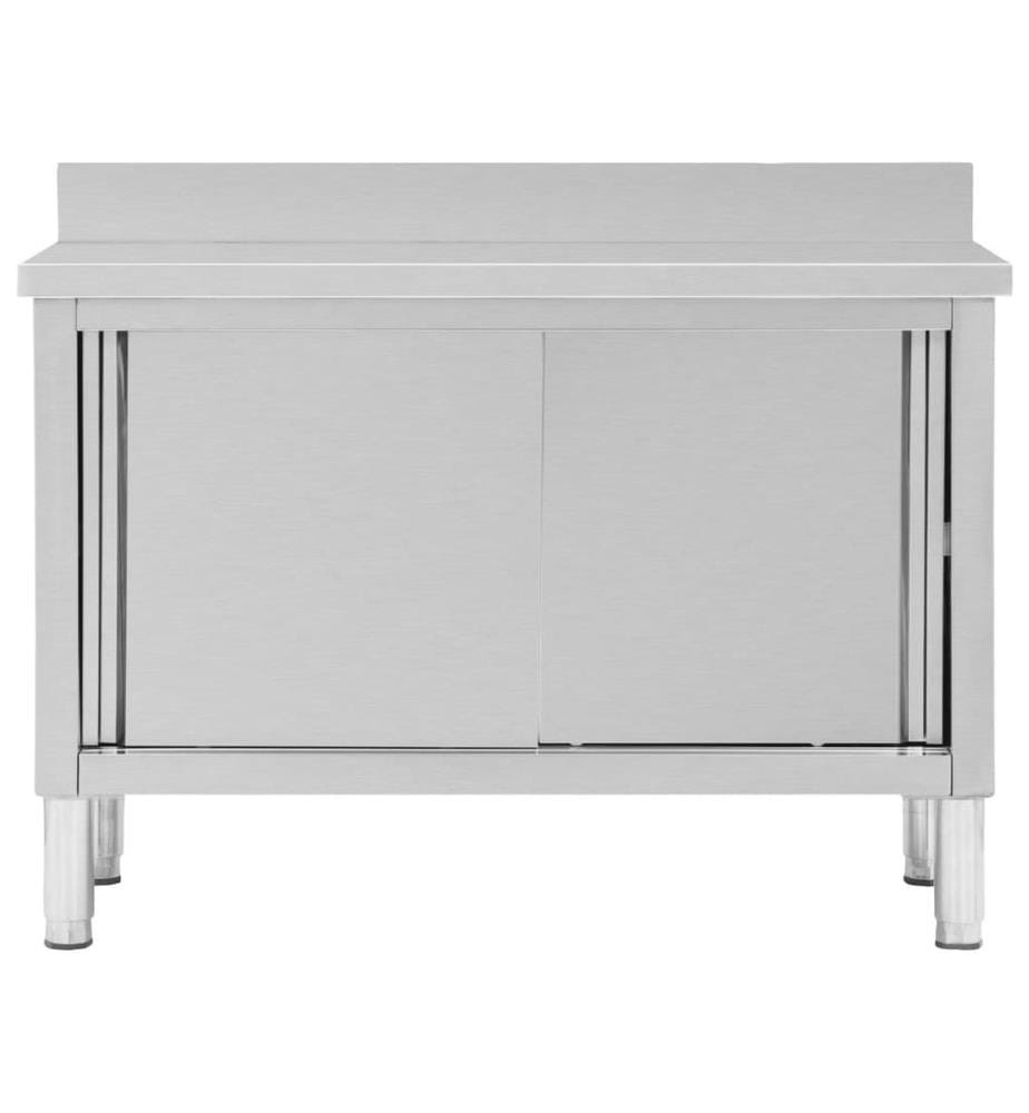 Arbeitsschrank mit Schiebetüren 120x50x(95-97) cm Edelstahl