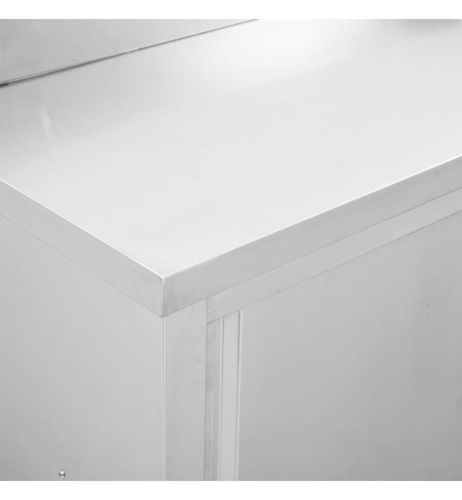 Arbeitsschrank mit Schiebetüren 120x50x(95-97) cm Edelstahl