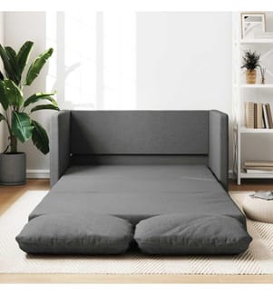 Bodensofa mit Schlaffunktion Dunkelgrau 112x174x55 cm Stoff