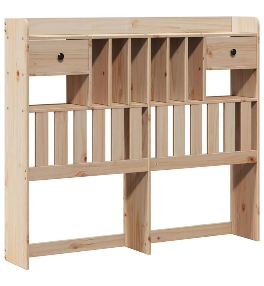 Lit bibliothèque sans matelas 120x200 cm bois de pin massif