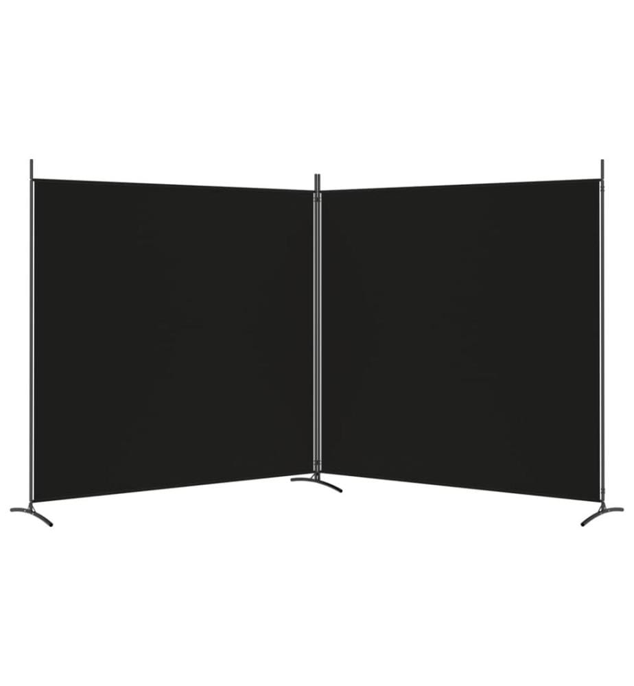 2-tlg. Paravent Schwarz 348x180 cm Stoff