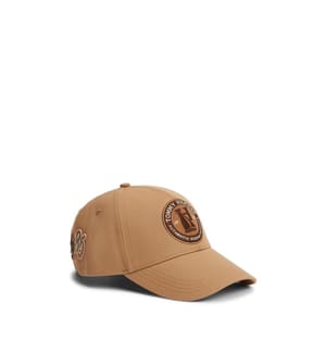 Baseballkappe mit Logo-Aufnäher, sechsteilig – Braun