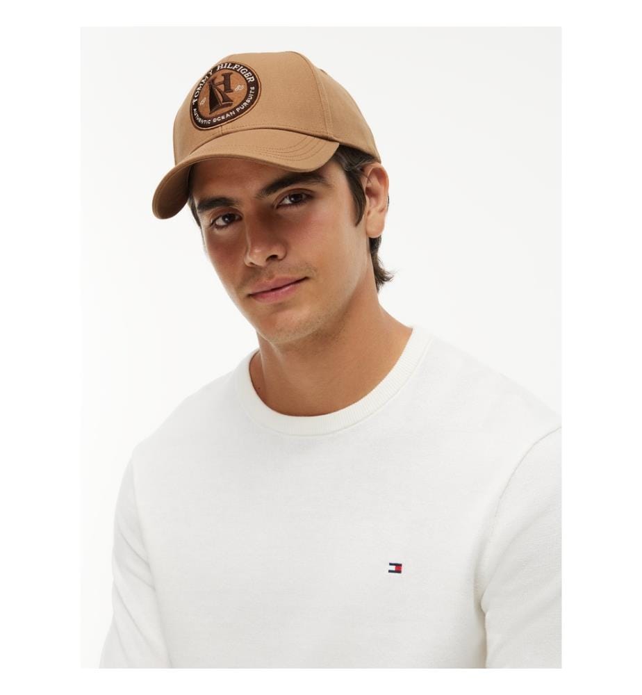 Baseballkappe mit Logo-Aufnäher, sechsteilig – Braun