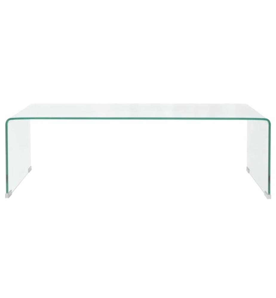 Table basse 98x45x30 cm Verre trempé Transparent