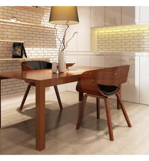 Esszimmerstühle 2 Stk. Braun Bugholz und Kunstleder