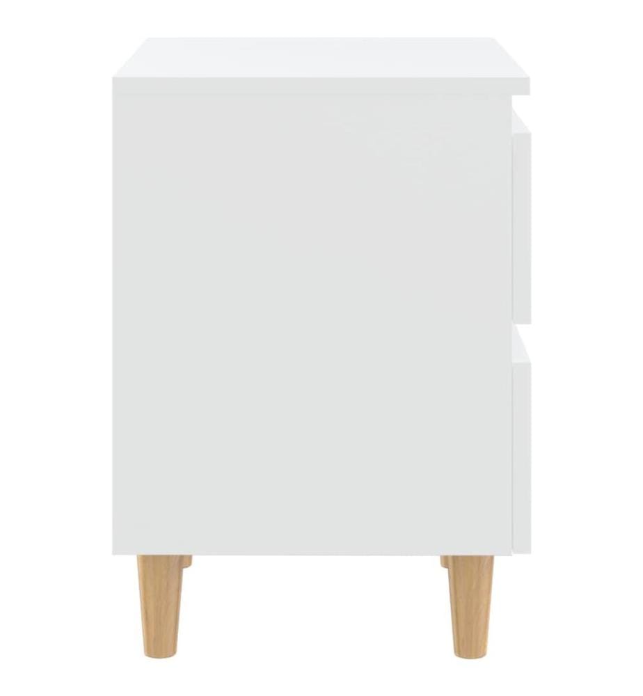 Tables de chevet avec pieds en pin 2 pcs Blanc 40x35x50 cm