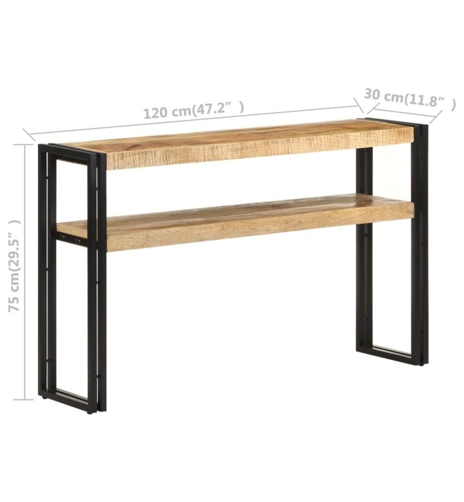 Table console 120x30x75 cm Bois de manguier brut