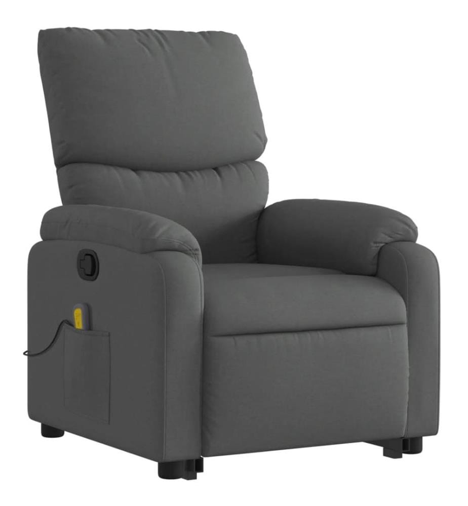 Massagesessel mit Aufstehhilfe Dunkelgrau Stoff