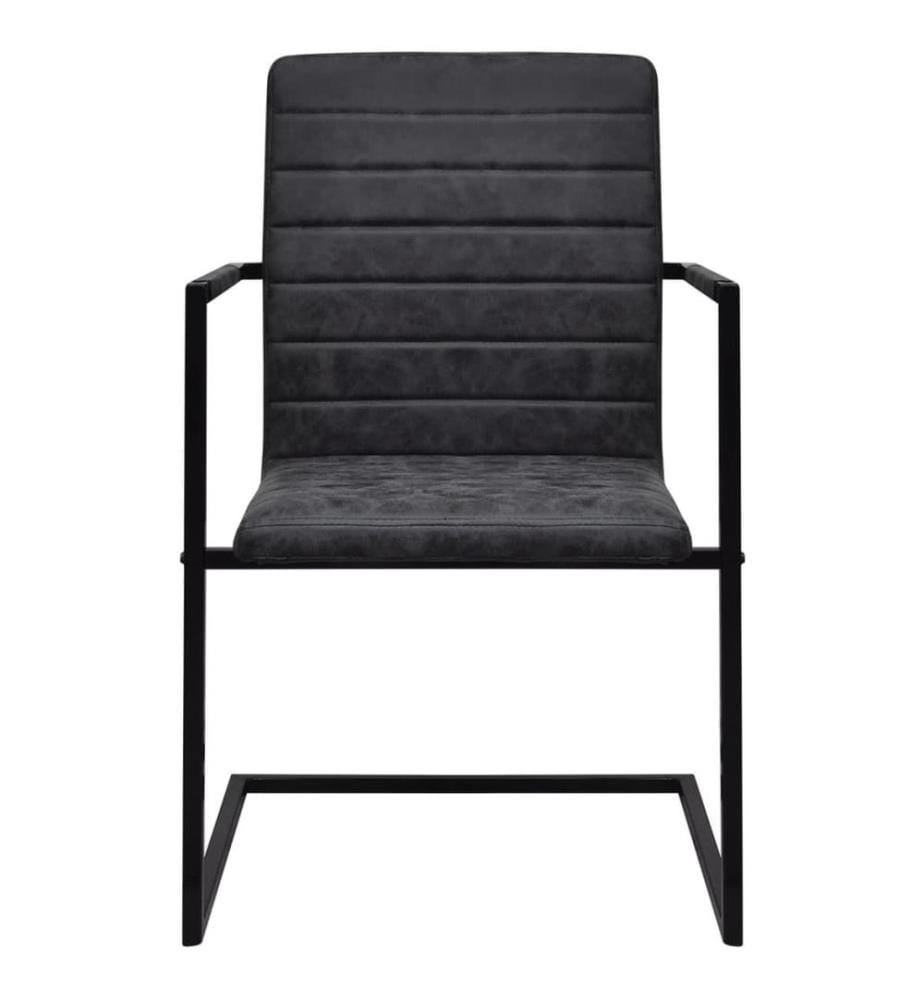 Freischwinger 6 Stk. Schwarz Kunstleder