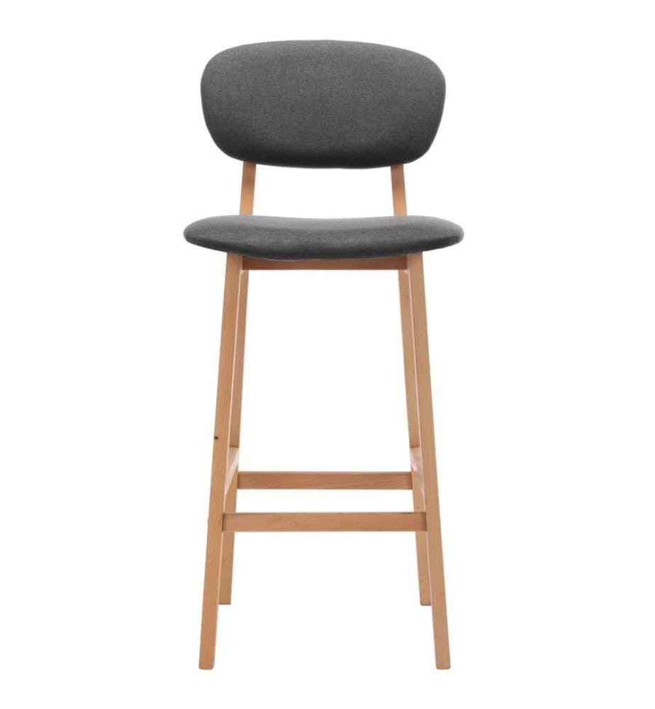 Barhocker 2 Stk. Dunkelgrau Stoff