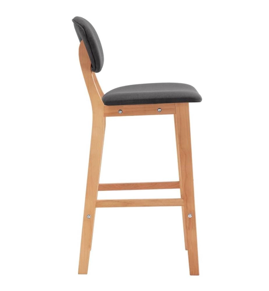 Barhocker 2 Stk. Dunkelgrau Stoff