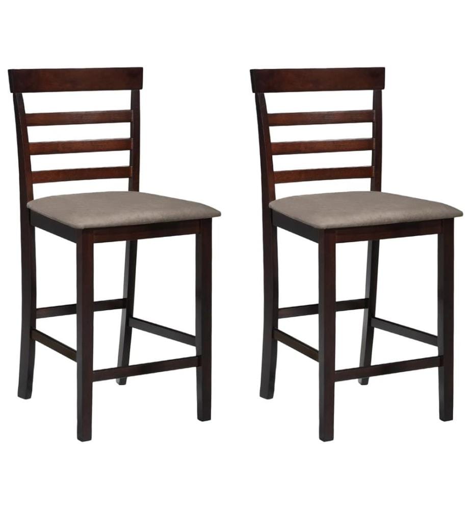 Barhocker 2 Stk. Braun Stoff