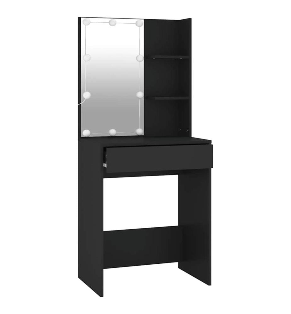Schminktisch mit LED Schwarz 60x40x140 cm