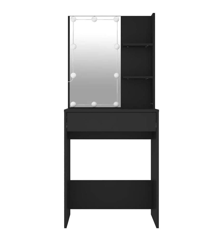 Schminktisch mit LED Schwarz 60x40x140 cm