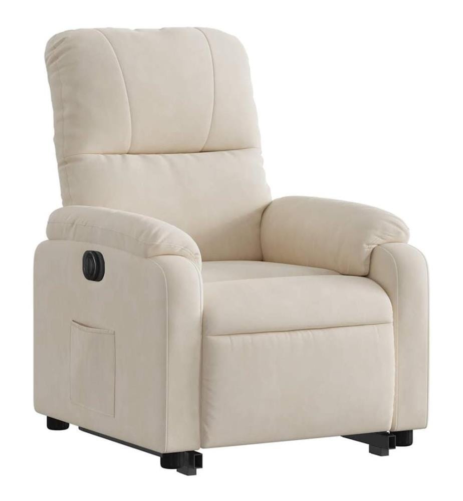 Relaxsessel mit Aufstehhilfe Elektrisch Beige Mikrofasergewebe