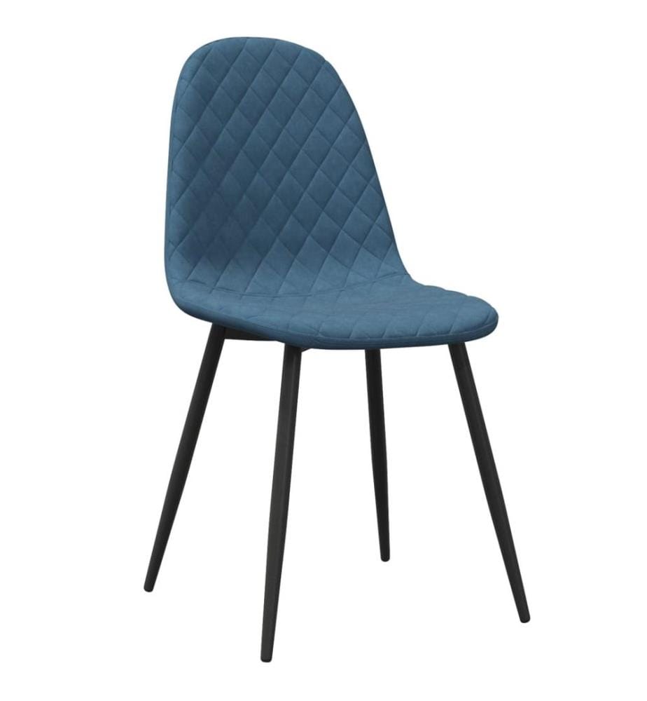 Esszimmerstühle 6 Stk. Blau Samt