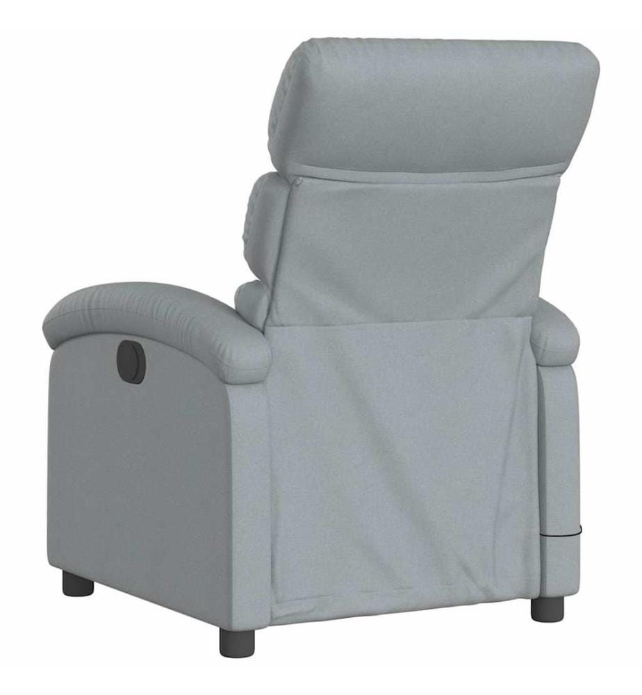 Massagesessel Elektrisch Hellgrau Stoff