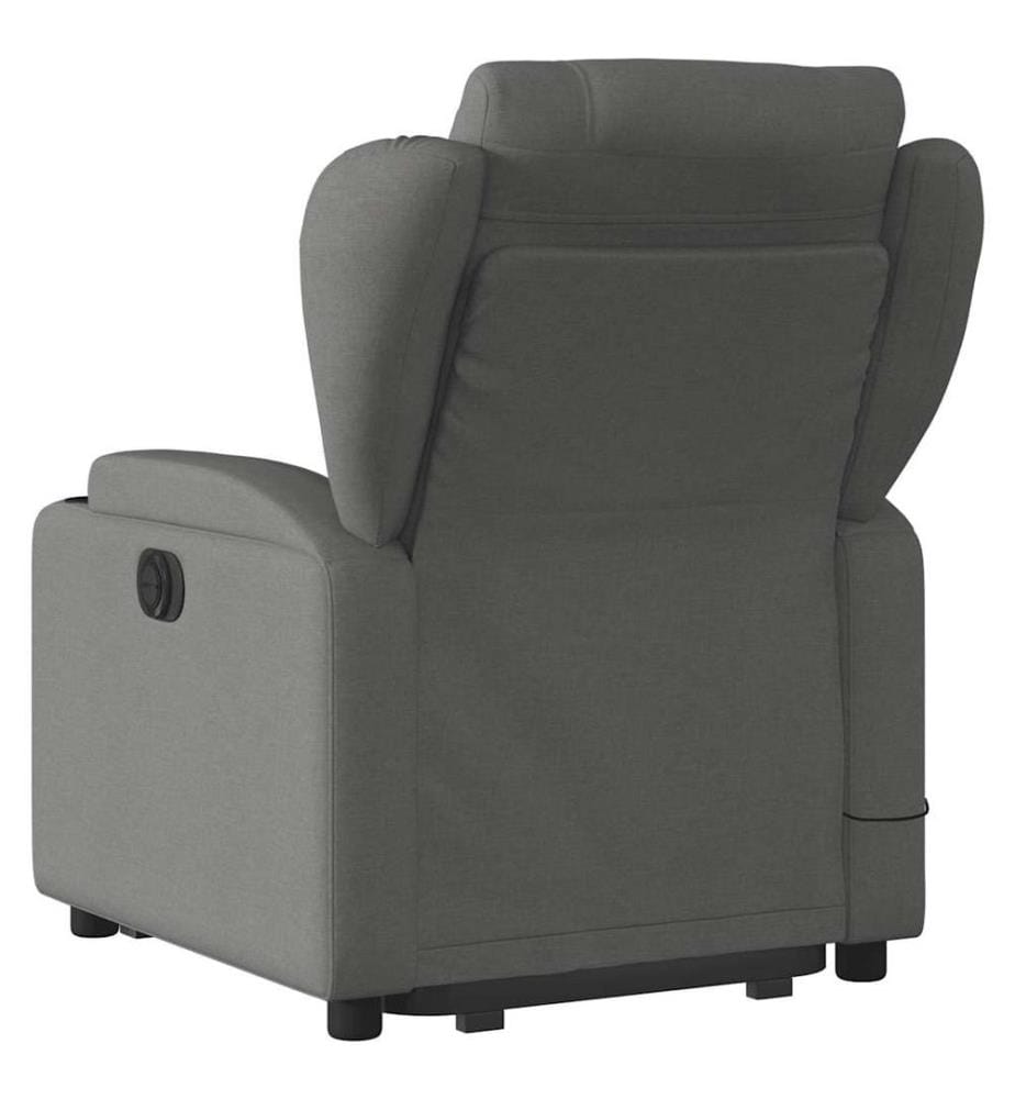 Massagesessel mit Aufstehhilfe Dunkelgrau Stoff