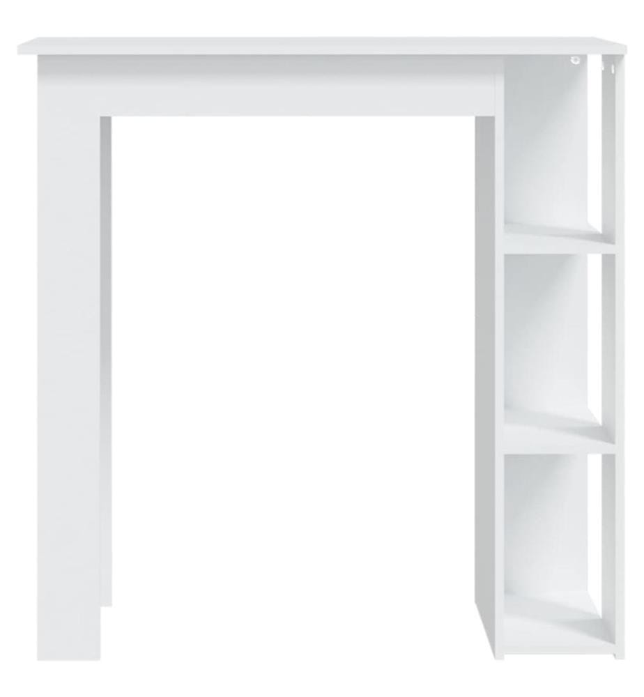 Bartisch mit Regal Weiss 102x50x103,5 cm Holzwerkstoff