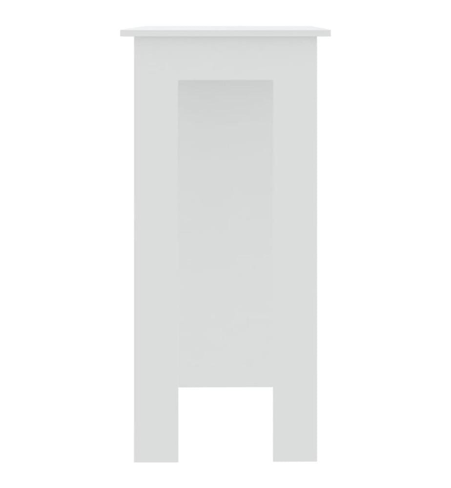 Bartisch mit Regal Weiss 102x50x103,5 cm Holzwerkstoff