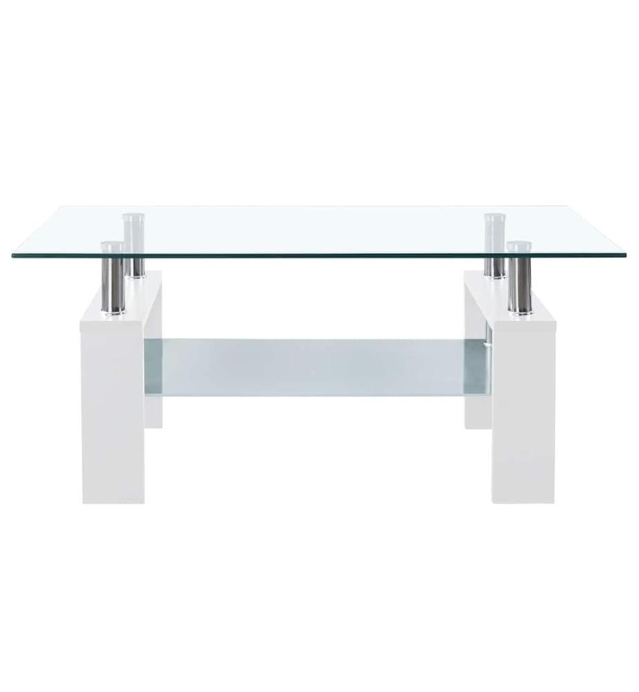 Couchtisch Weiss Transparent 95x55x40 cm Hartglas