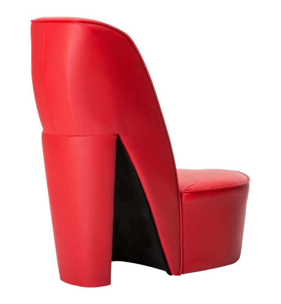 Stuhl in Stöckelschuh-Form Rot Kunstleder