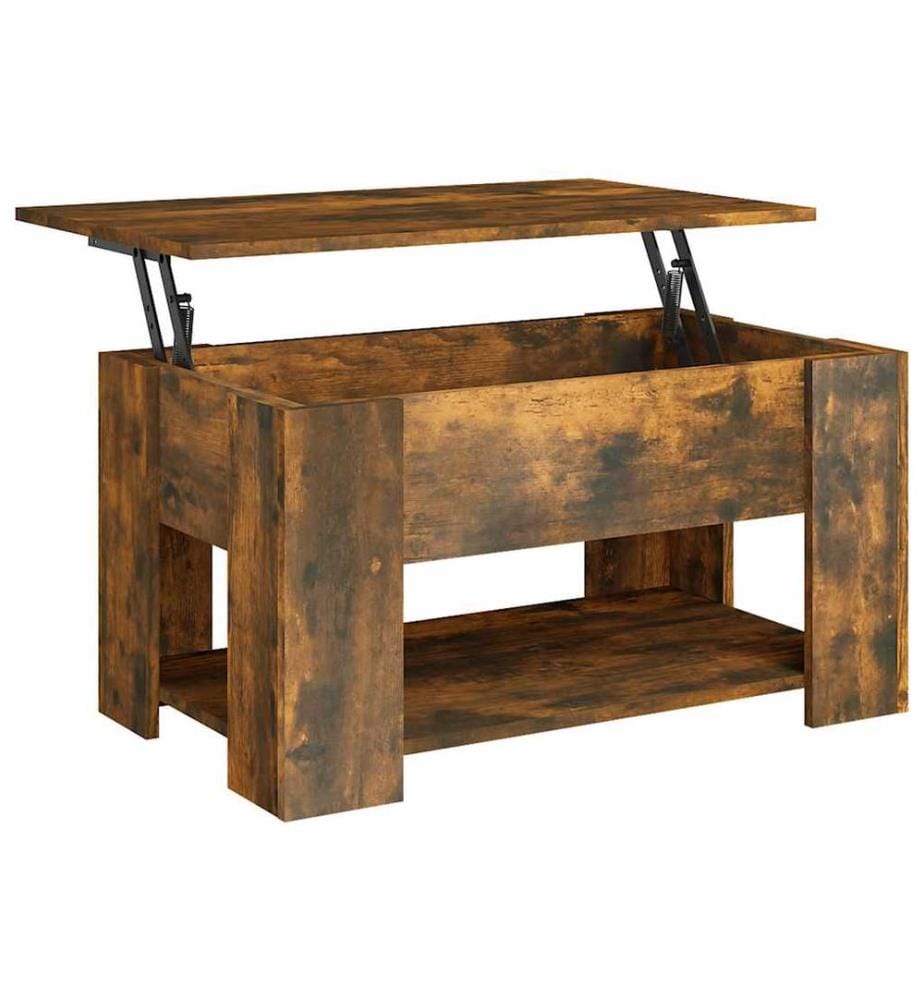 Table basse Chêne fumé 79x49x41 cm Bois d'ingénierie
