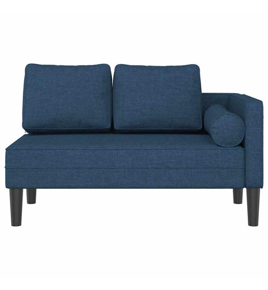 Chaise longue avec coussins bleu tissu