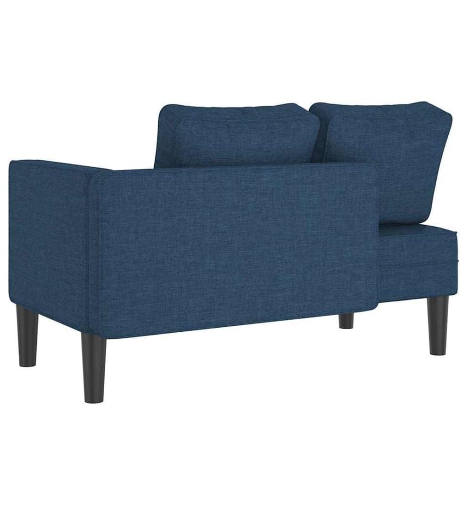 Chaise longue avec coussins bleu tissu